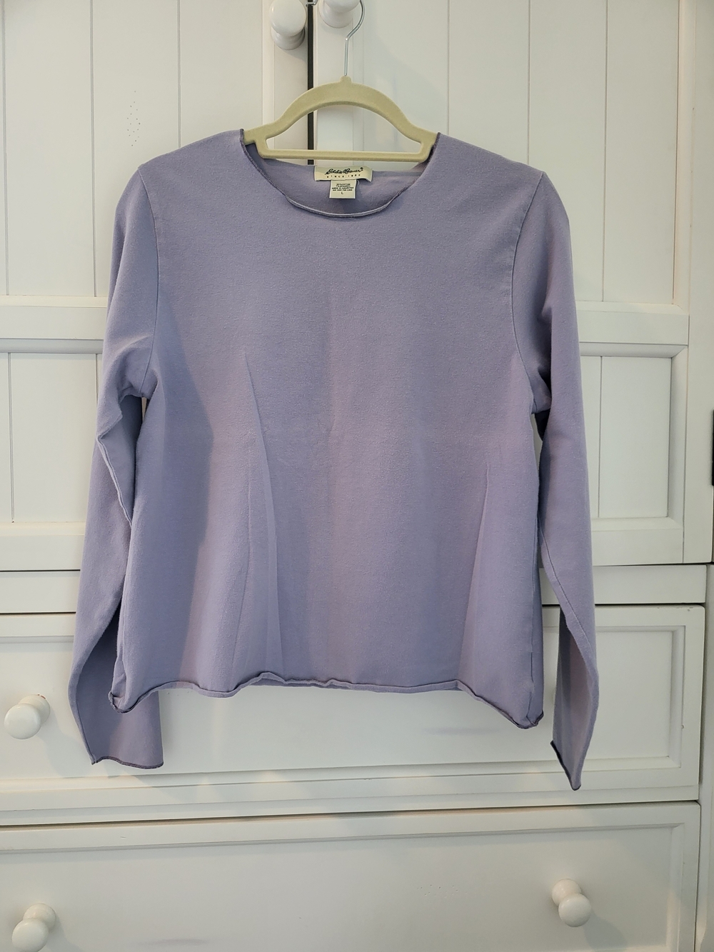 Eddie Bauer Women's L Lavender Long-Sleeve Crewneck Top